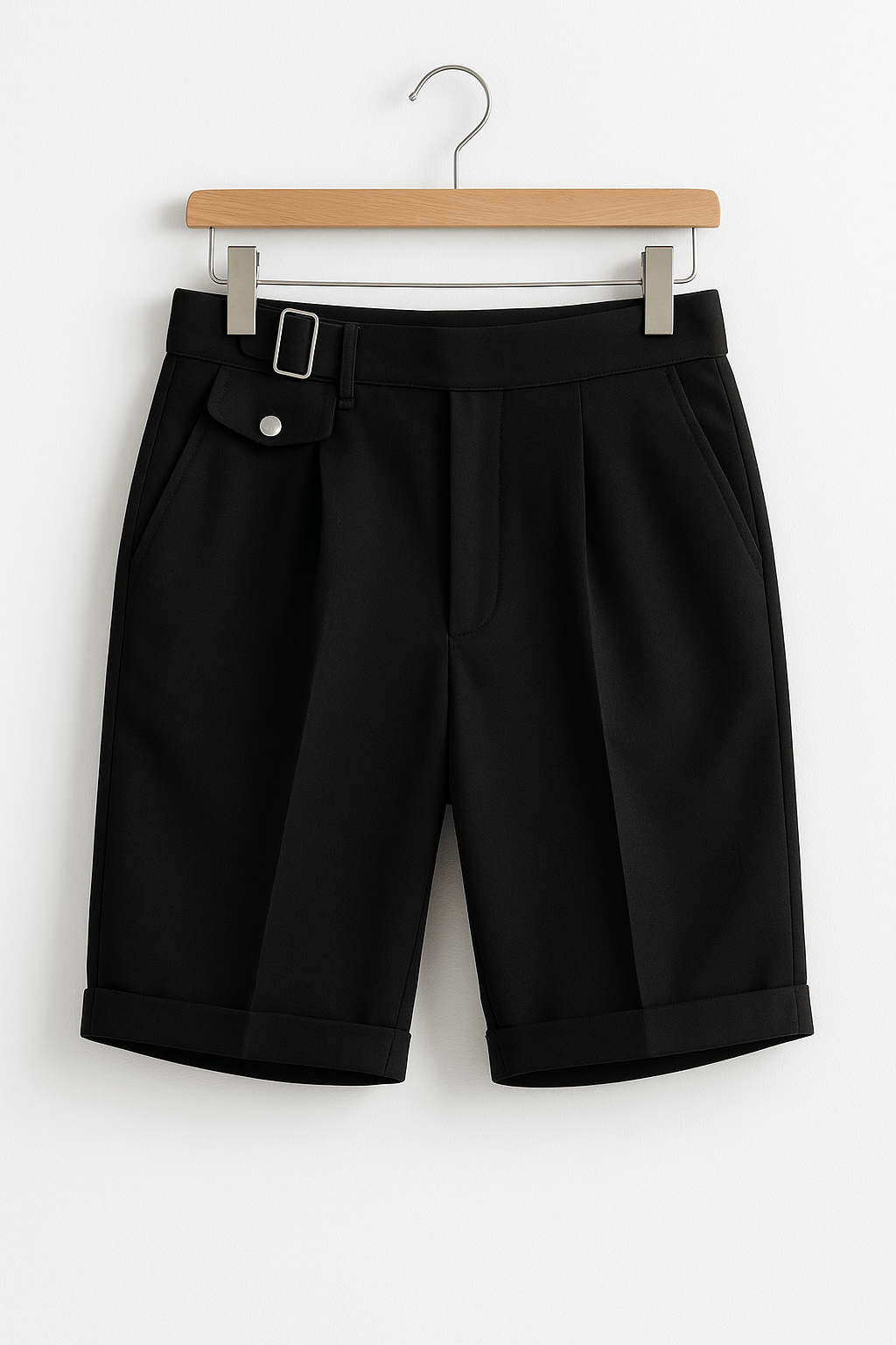 Men’s Pleated Shorts with Side Buckles | Smart Summer Style