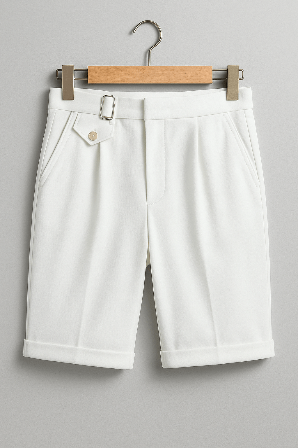 Men’s Pleated Shorts with Side Buckles | Smart Summer Style
