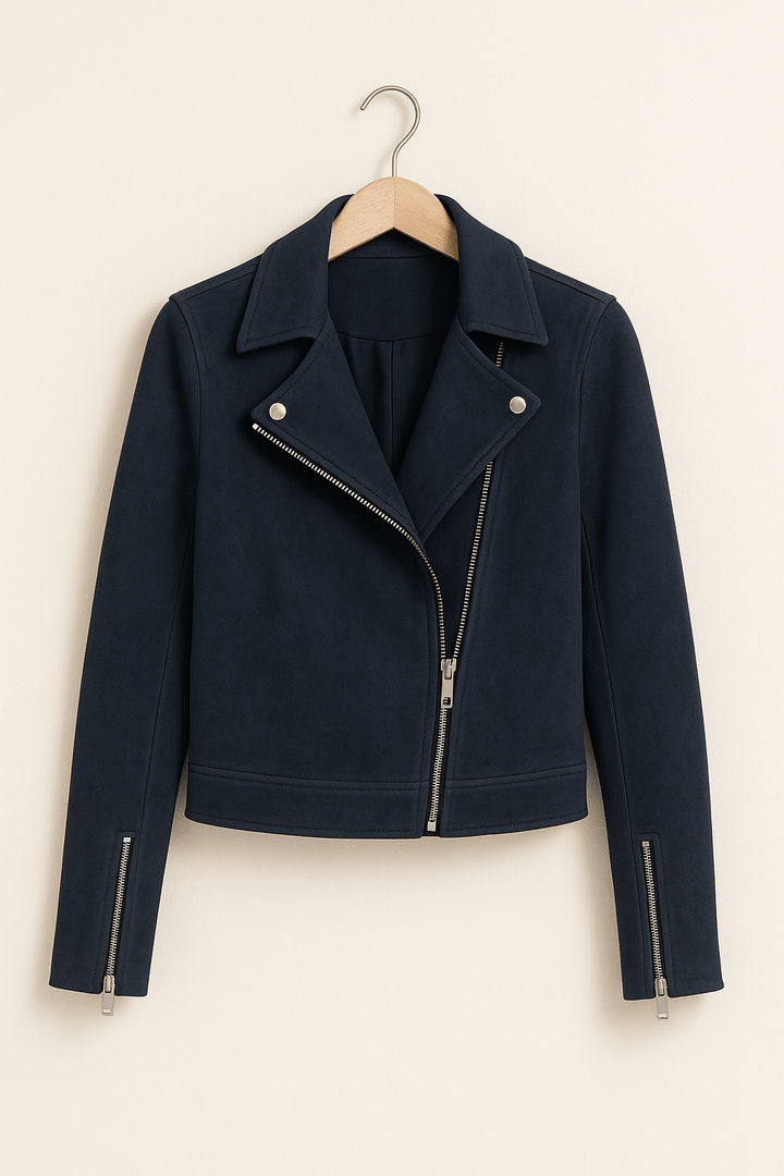 Suede Look Biker Jacket for Women | Cool & Elegant