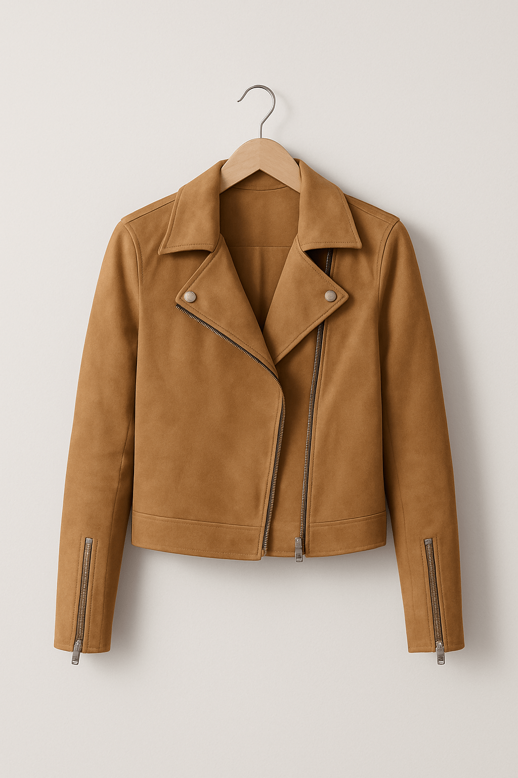 Suede Look Biker Jacket for Women | Cool & Elegant
