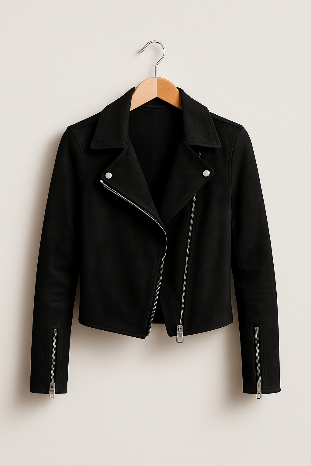 Suede Look Biker Jacket for Women | Cool & Elegant