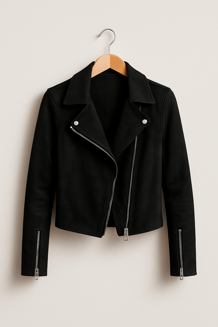 Suede Look Biker Jacket for Women | Cool & Elegant