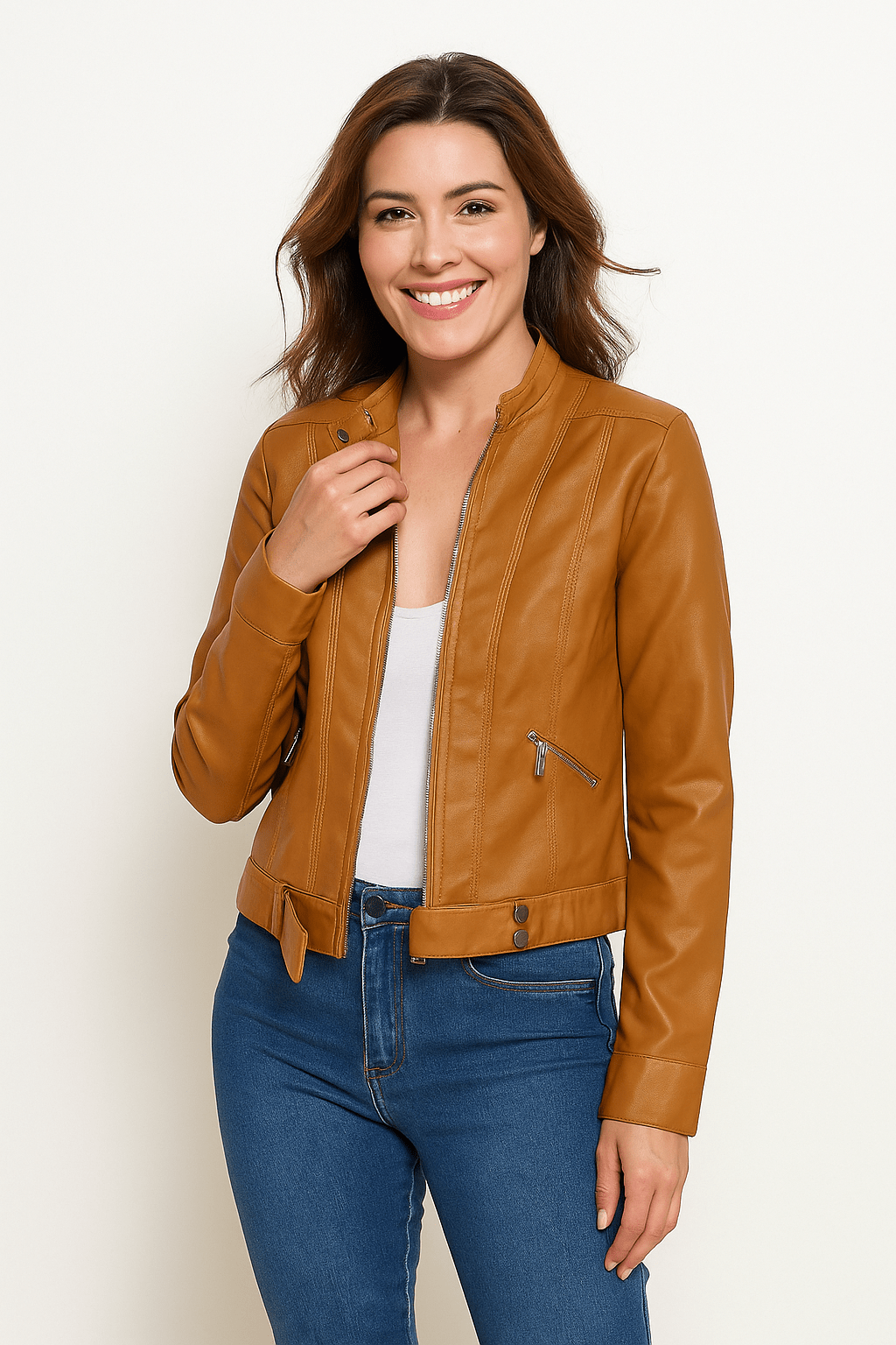 Tailored Leather Jacket for Women | Effortless Style