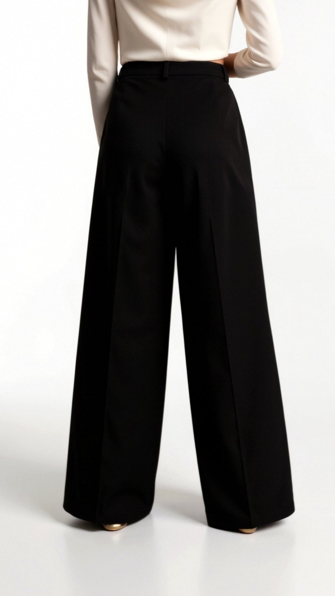 Women’s Wide-Leg Trousers – High Waist with Pleats and Side Pockets