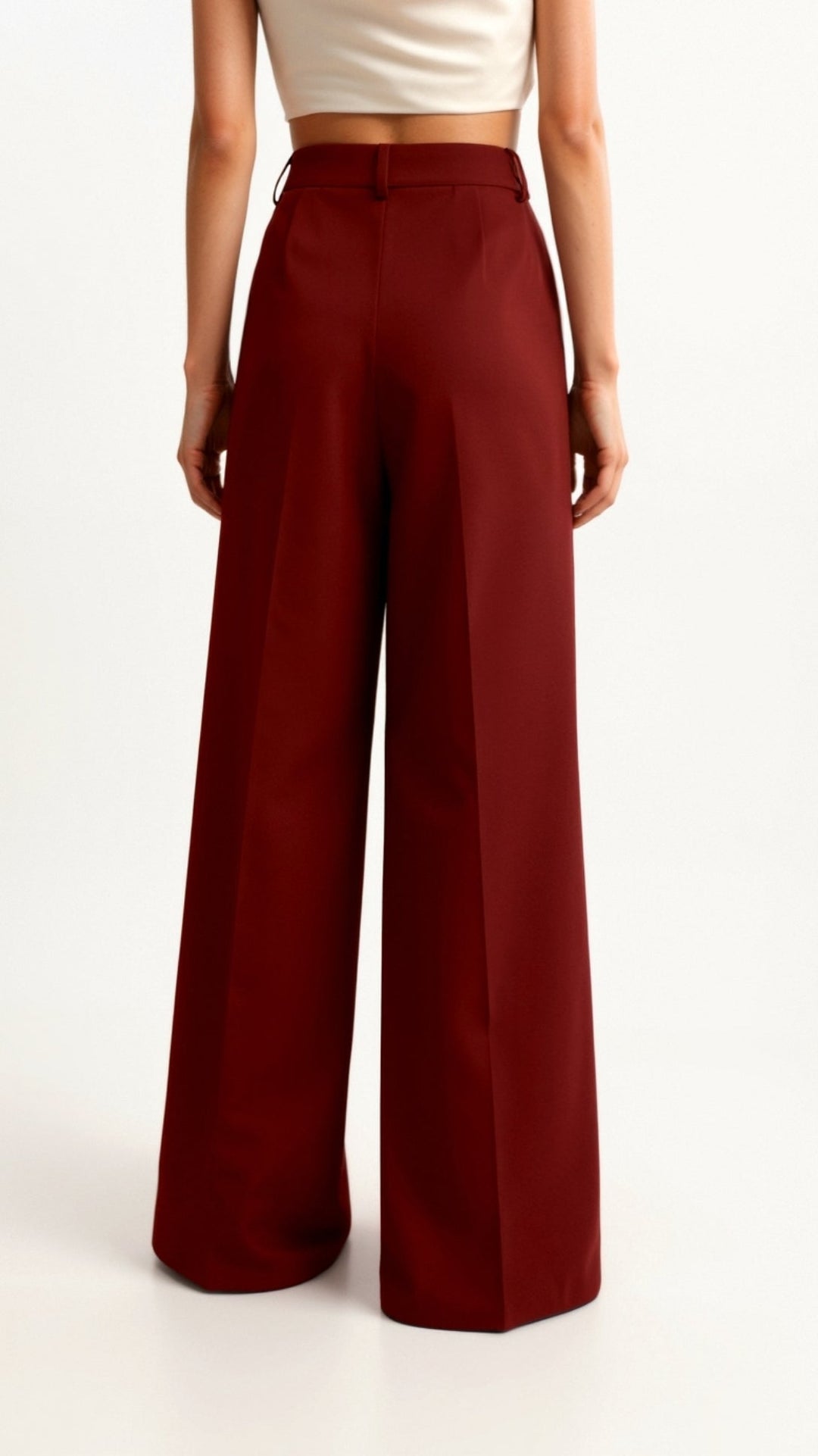 Women’s Wide-Leg Trousers – High Waist with Pleats and Side Pockets