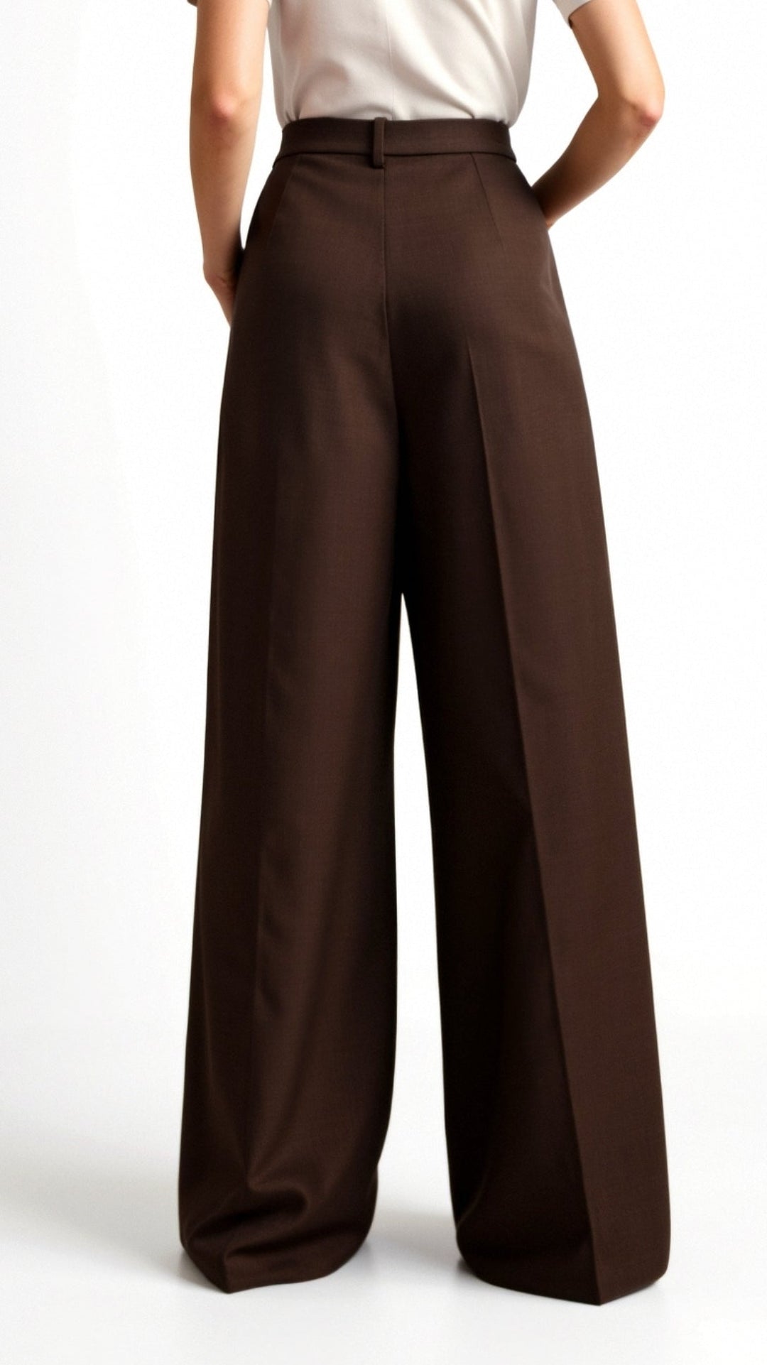 Women’s Wide-Leg Trousers – High Waist with Pleats and Side Pockets