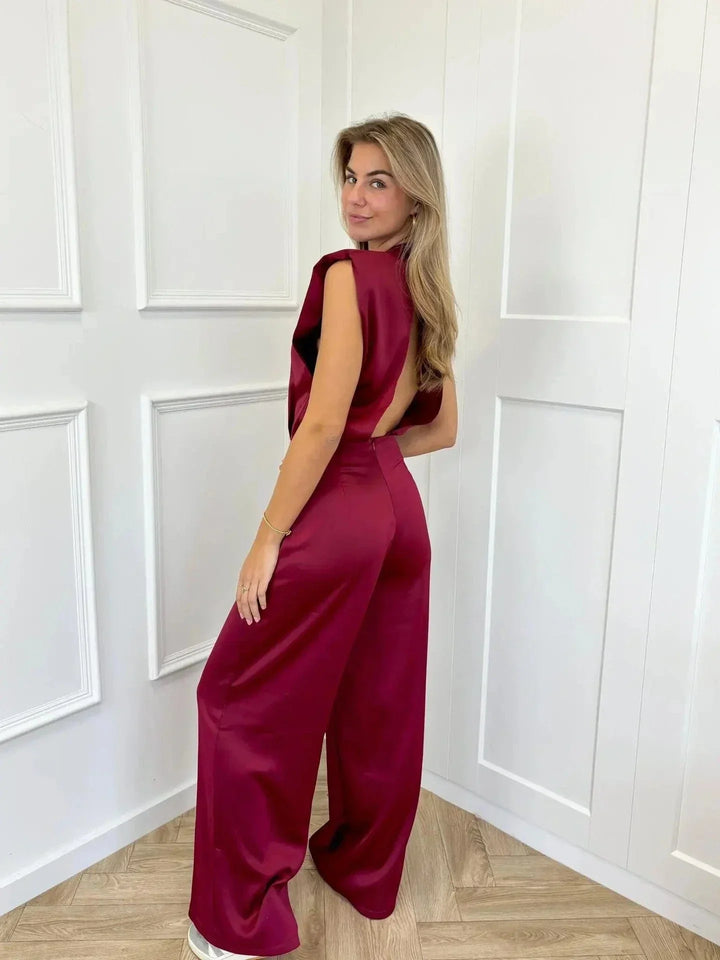 Women's Backless Jumpsuit with Wide Legs – Elegant & Lightweight