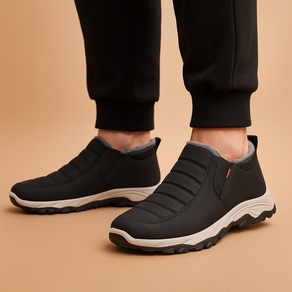 Warm Men’s Winter Shoes with Slip-On Design and Plush Lining